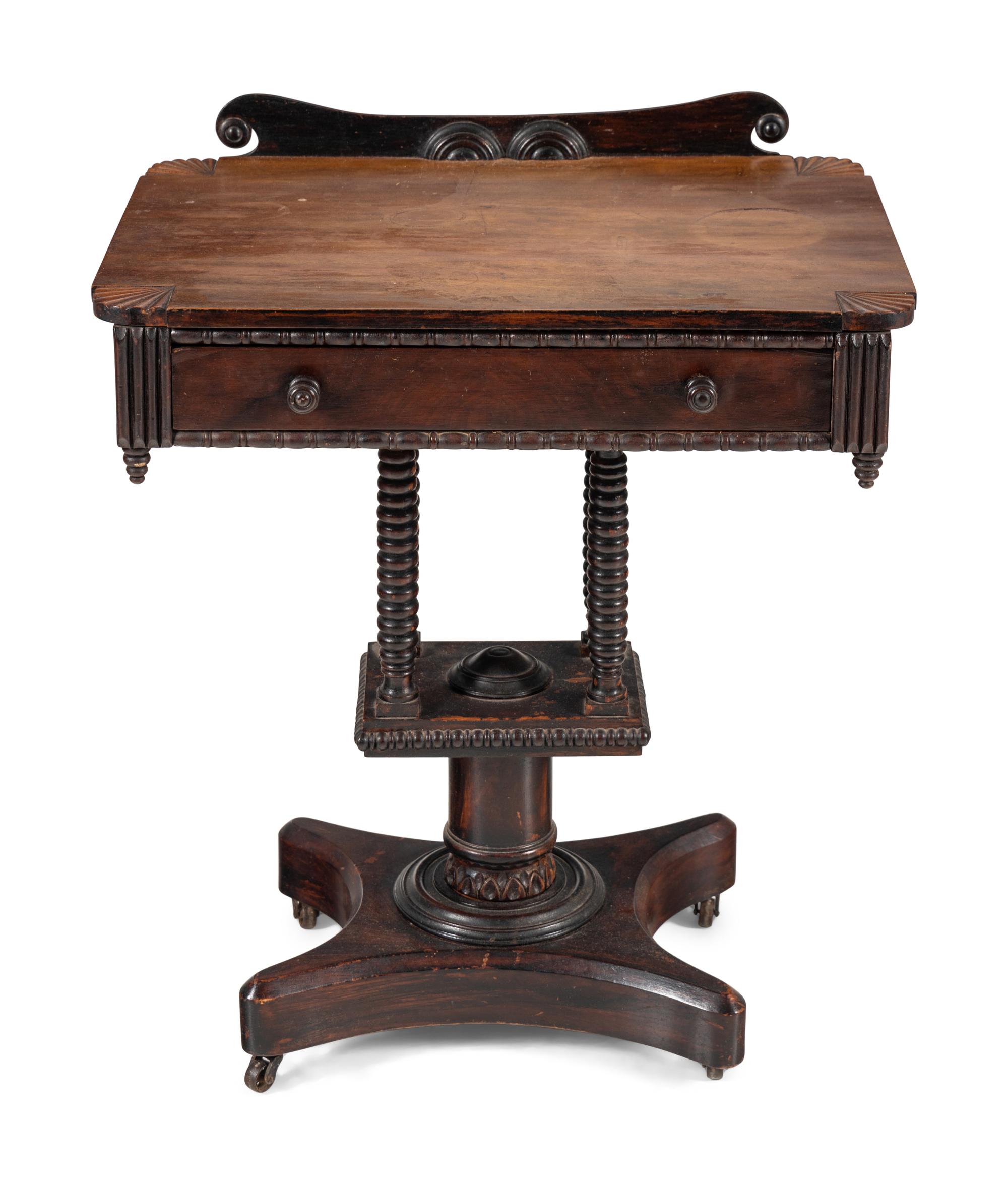 A Classical Figured Mahogany Whimsical Side Table