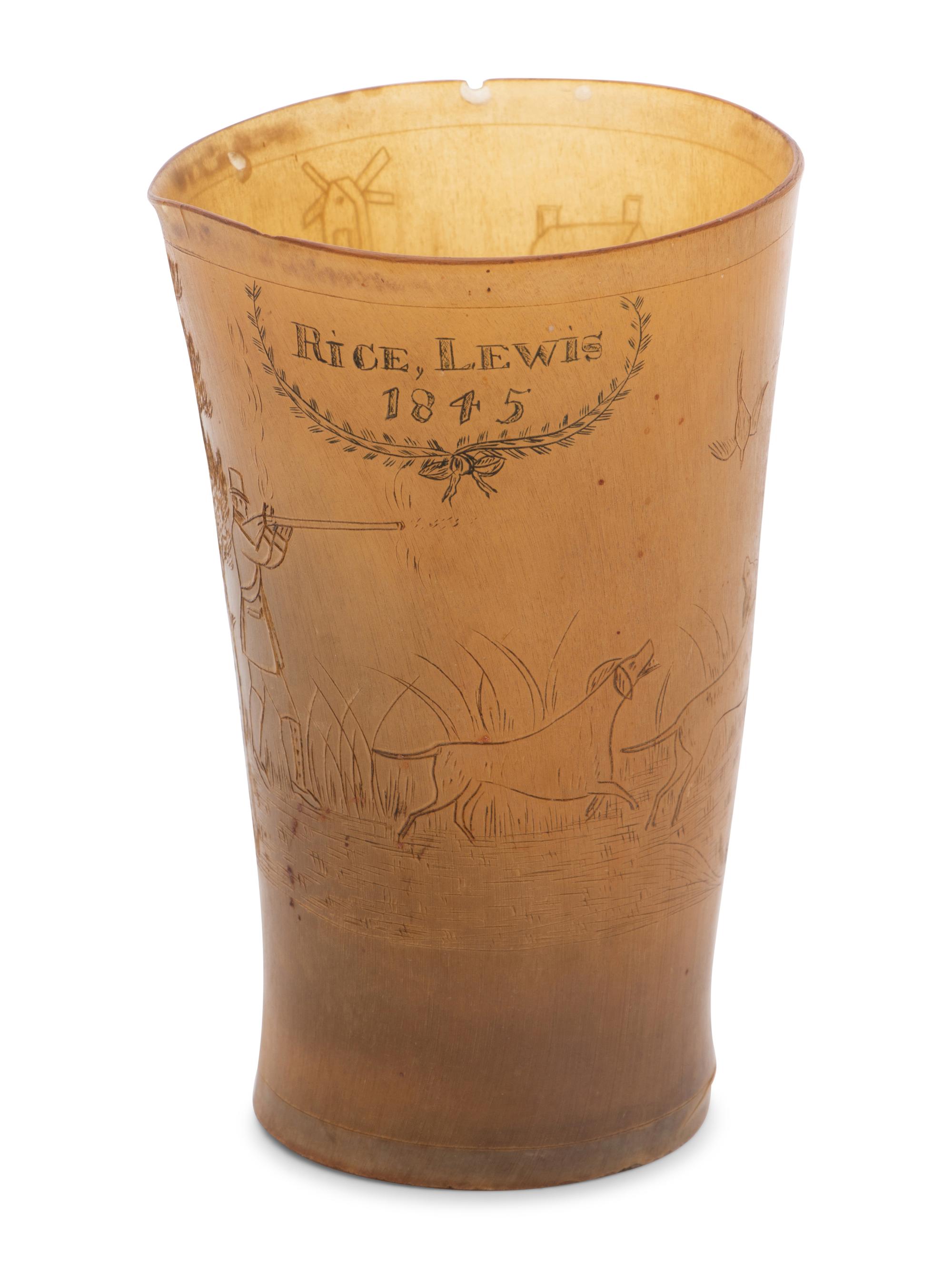 A Carved Horn Cup