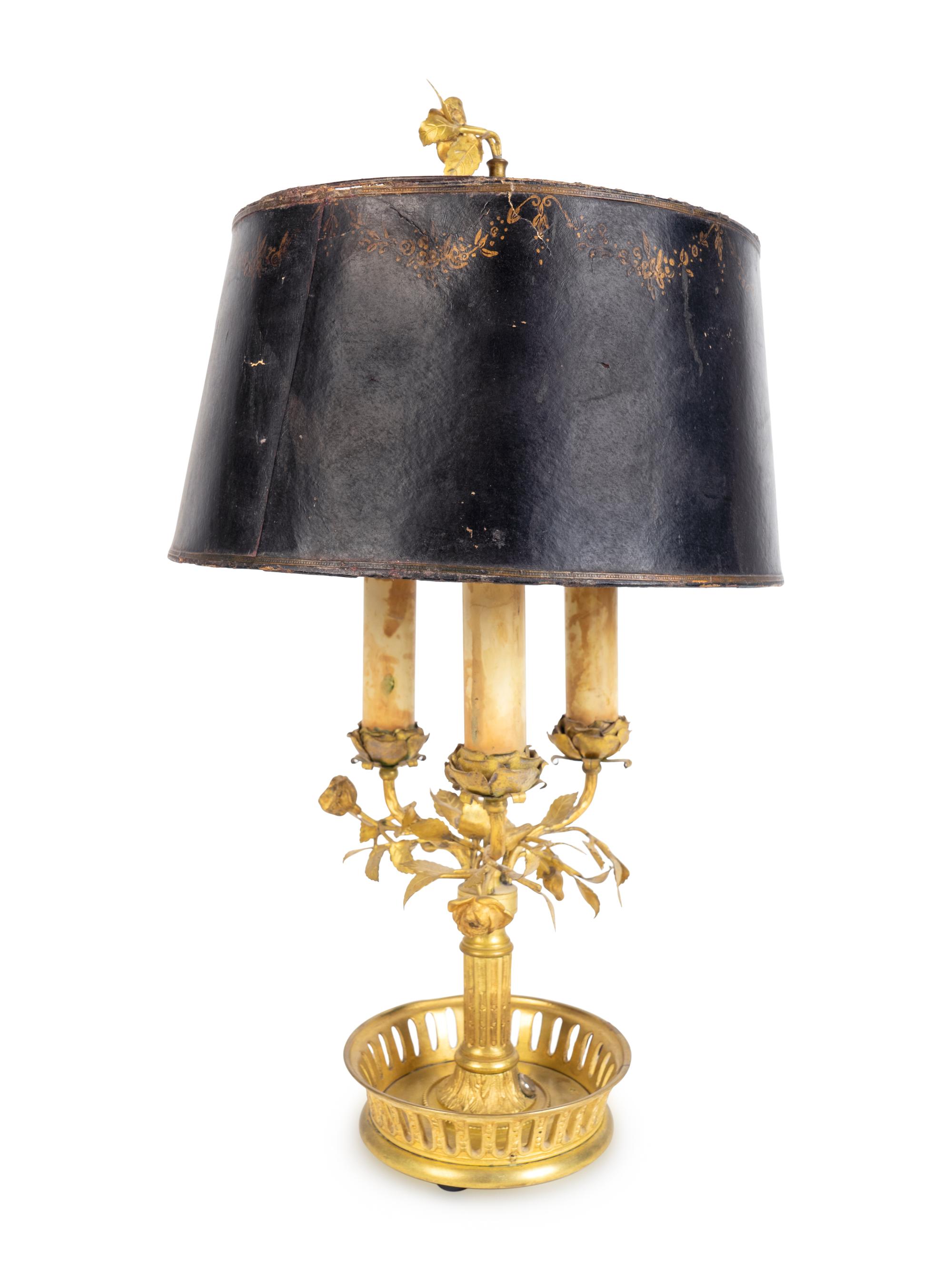 A Louis XV Style Gilt Bronze Bouilotte Lamp — 19TH CENTURY