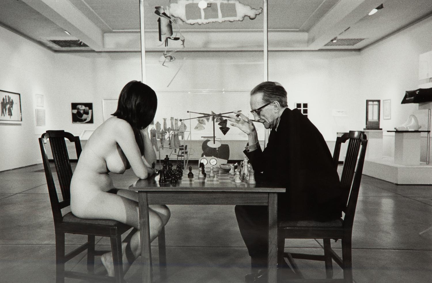 Marcel Duchamp Playing Chess with a Nude Eve Babitz
