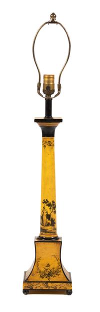 A Directoire Style Yellow Tole Table Lamp