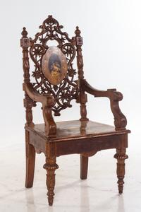 A Black Forest Marquetry Armchair