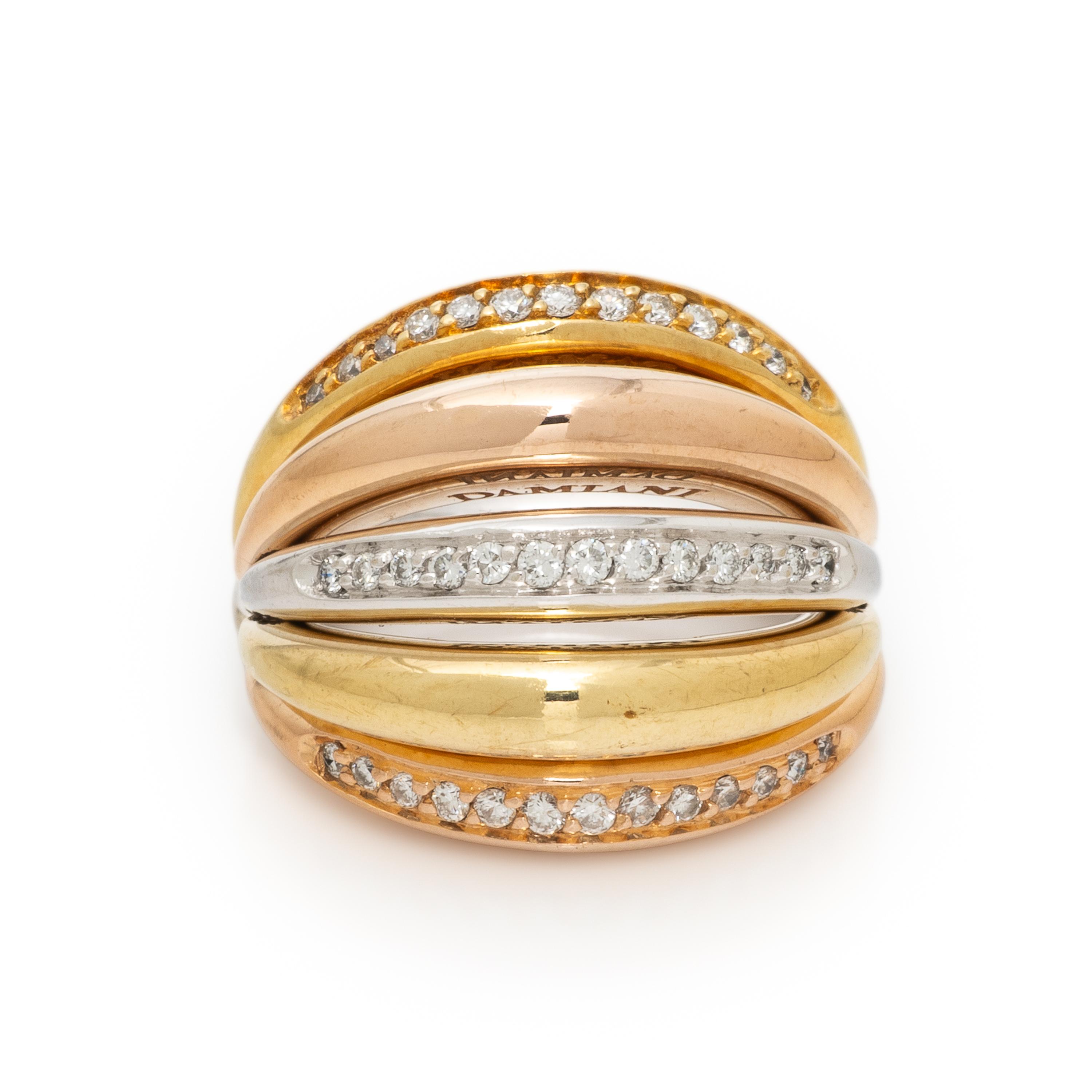 Damiani, 'Gaia' Tricolor Gold and Diamond Ring