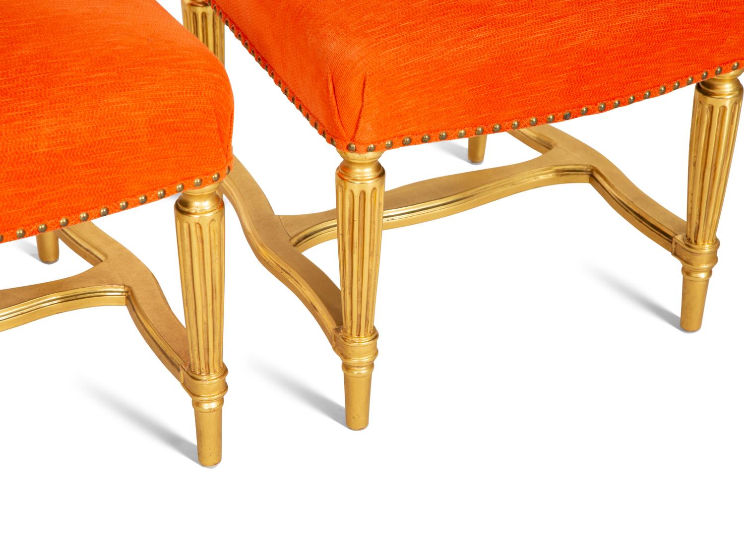 A Set of Eight Giltwood Dining Chairs