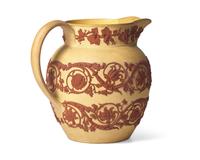 A Wedgwood Yellow and Red Jasperware Pitcher