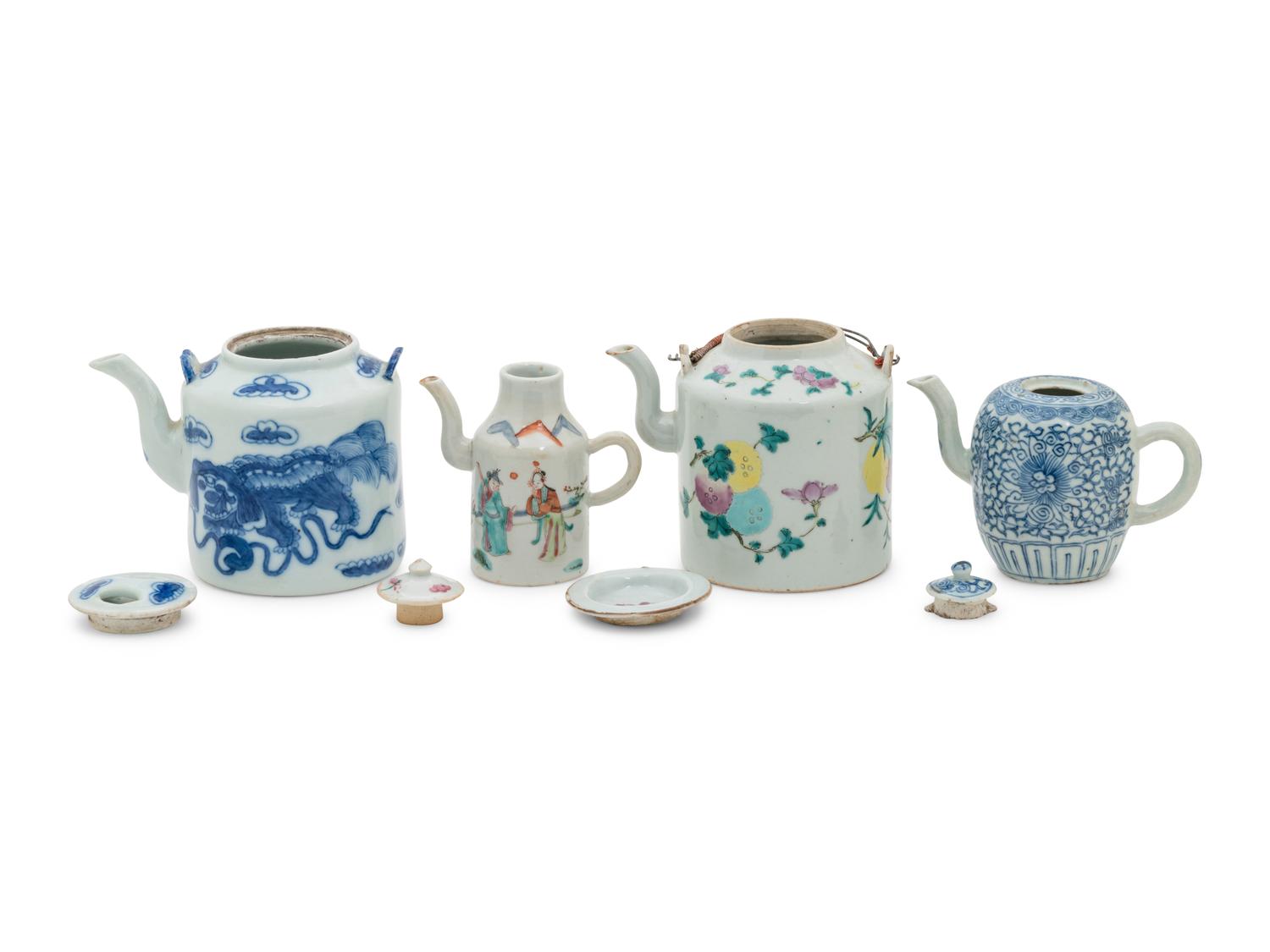 Four Chinese Porcelain Teapots