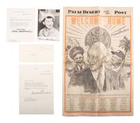 EISENHOWER, Dwight D. (1890-1969). Two signed items. [With:] Mamie Doud Eisenhower photo and TLS.