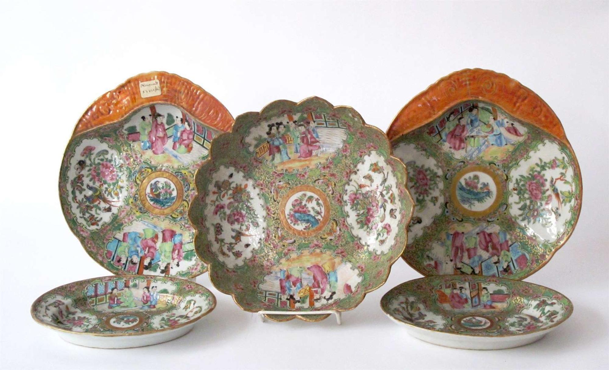 Group of Chinese Export porcelain Rose Medallion tablewares early 19th century