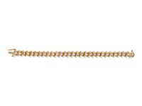 14 Karat Yellow Gold and Diamond Bracelet,