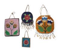 Plateau Beaded Flat Bags, Spring Flowers