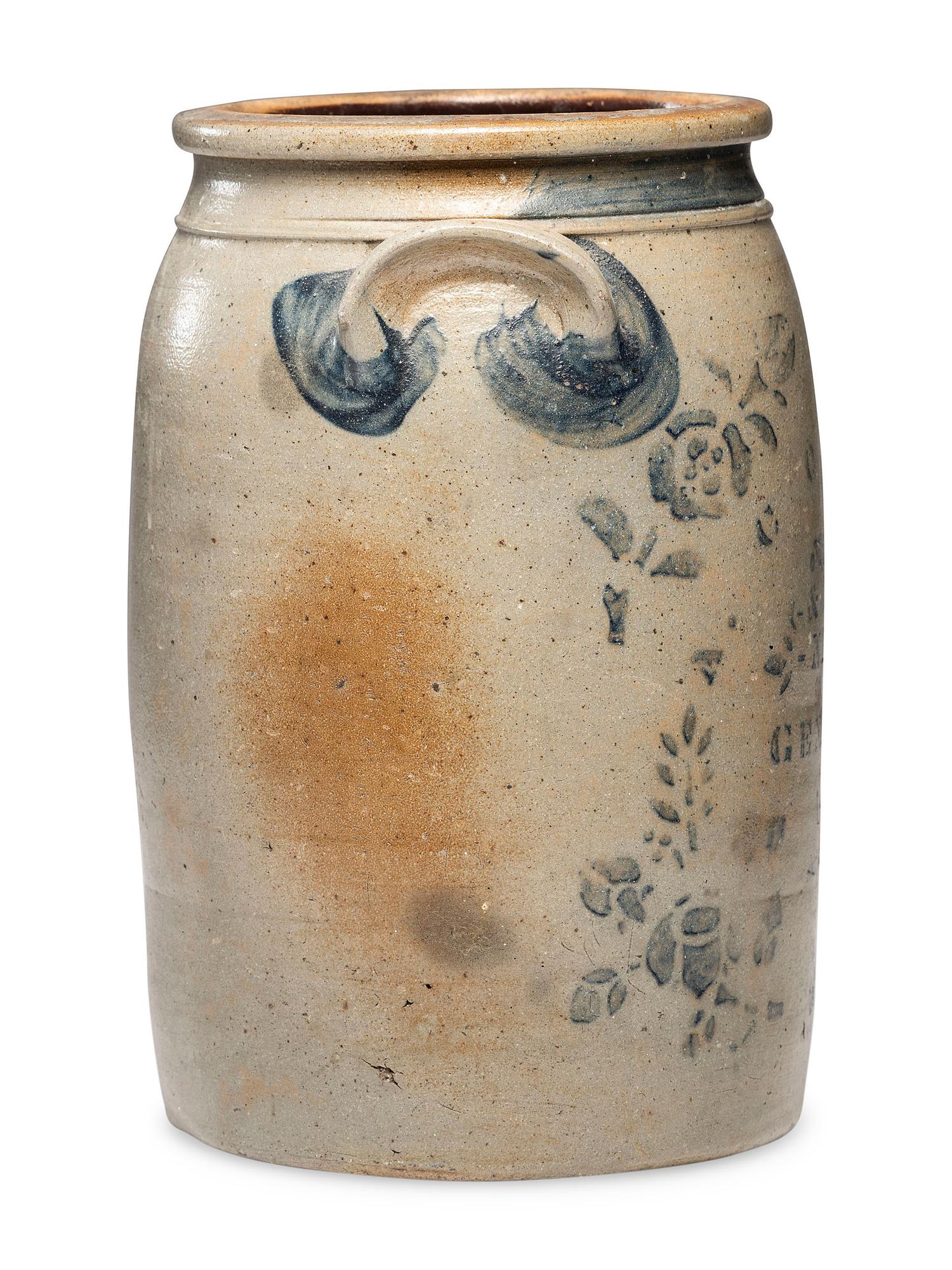 An A. Conrad Three-Gallon Stoneware Crock