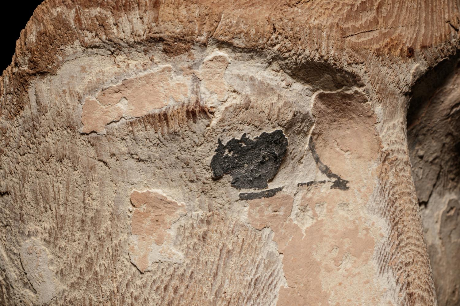 An Egyptian Wood Mummy Mask of a Woman