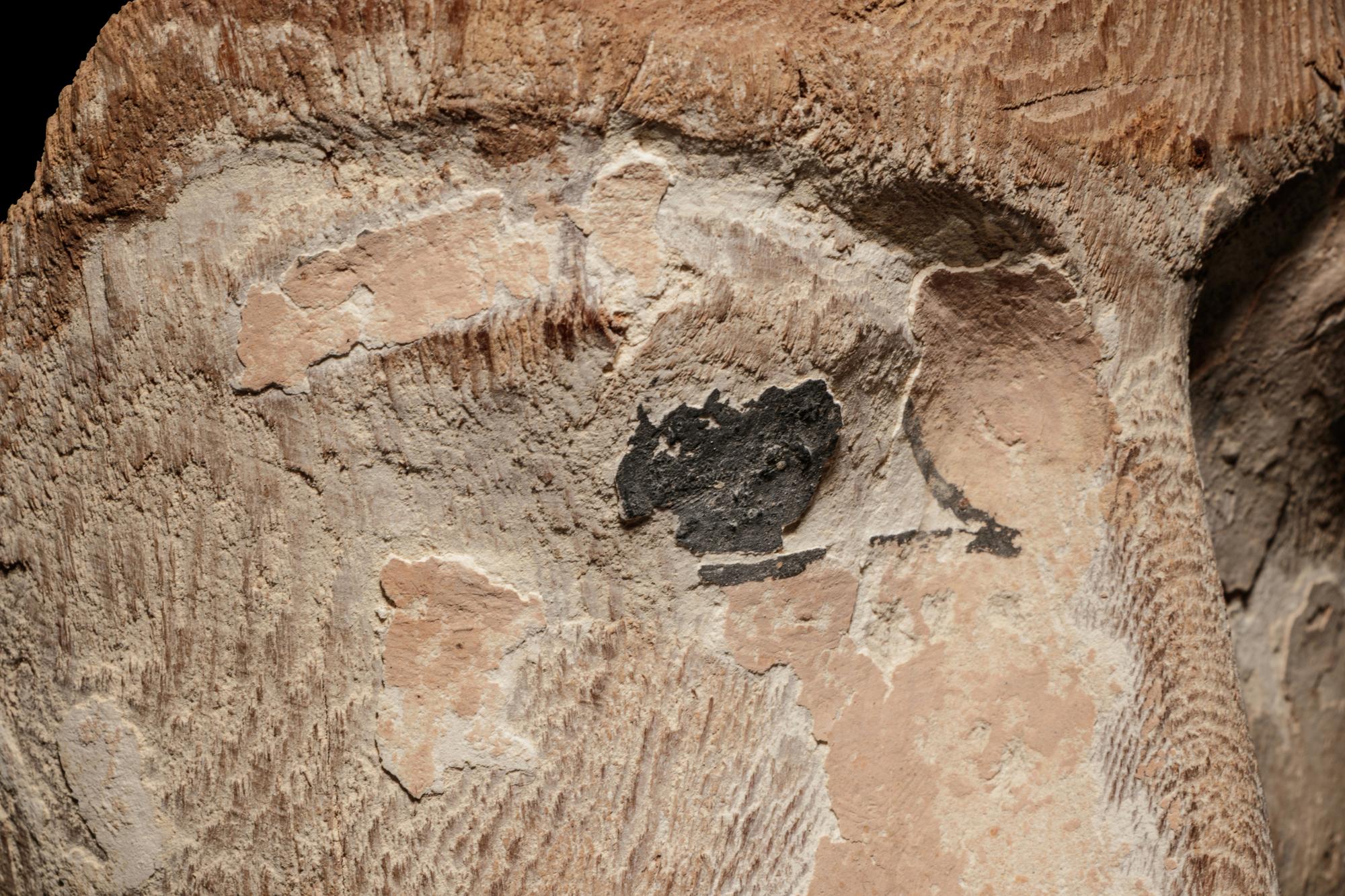 An Egyptian Wood Mummy Mask of a Woman