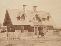 [LATE INDIAN WARS]. GARDNER, Alexander (1821-1882). Imperial albumen photograph. Scenes in the Indian Country [Col. Bullock residence at Fort Laramie].