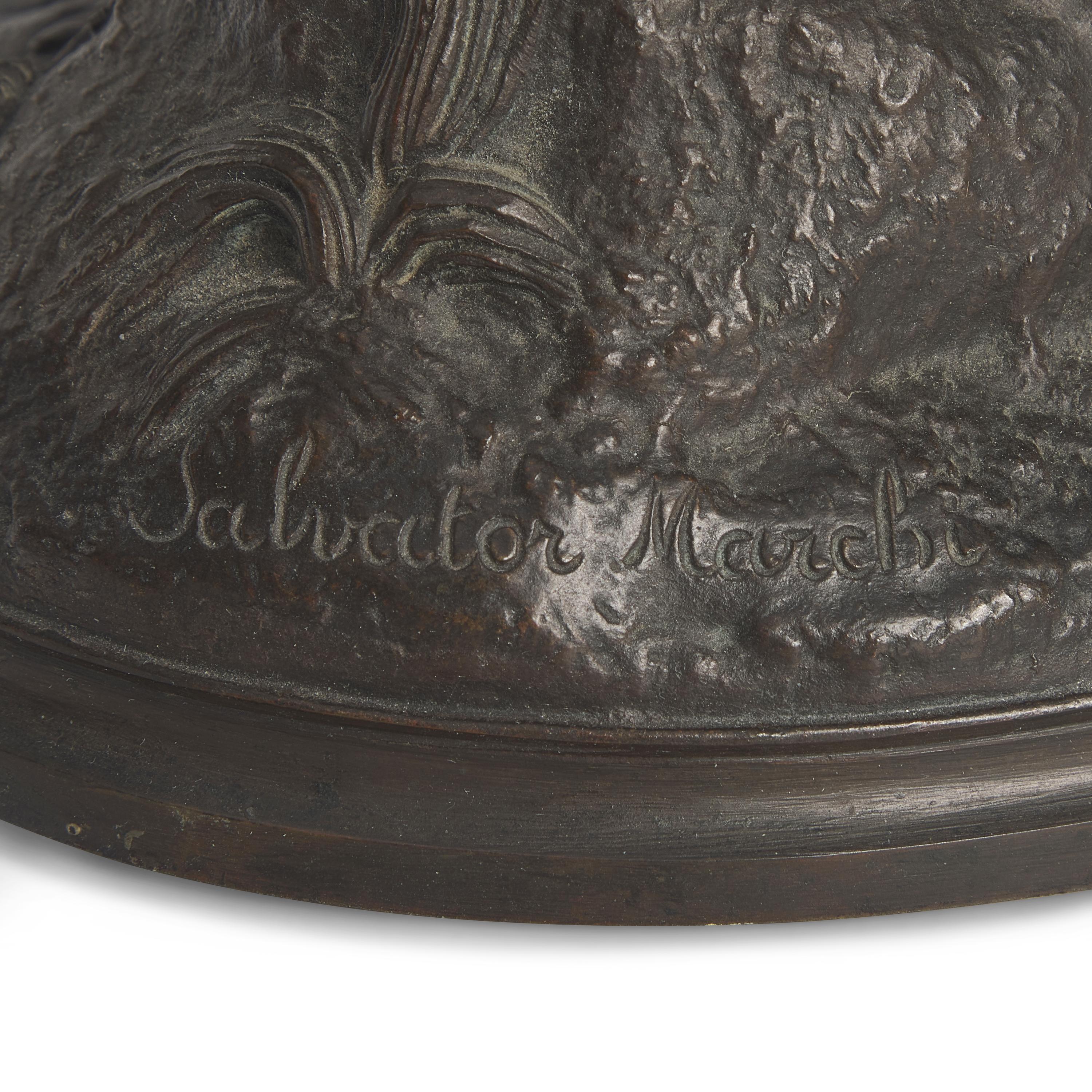 Continental School 19th Century, A Patinated Bronze Figure of a Lady with Bird