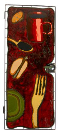 A Molded Resin and Steel Food Door Height 83 1/2 x 34 inches. — GAETANO PESCE, ITALIAN (b. 1939), 1991