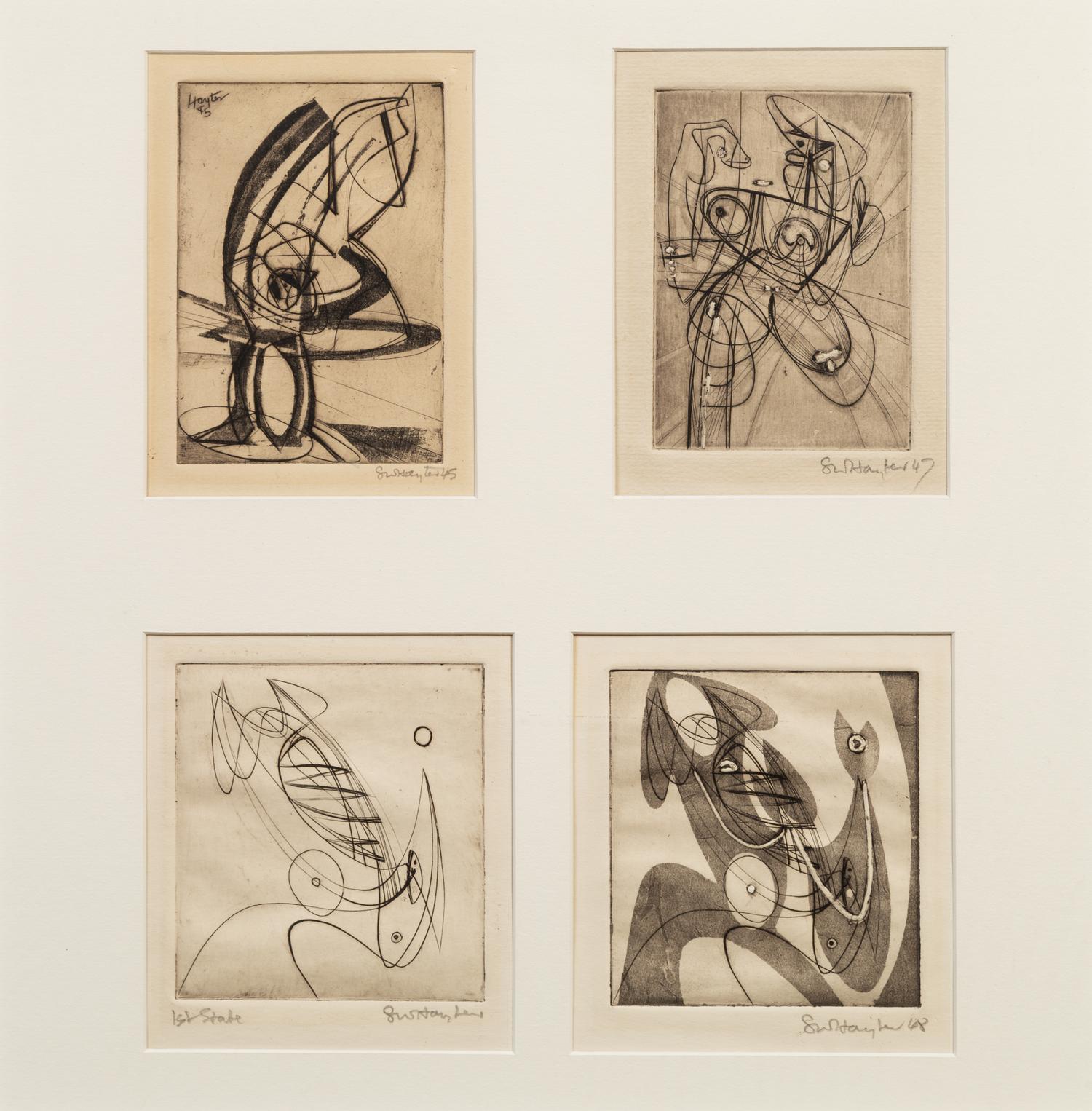 Stanley William Hayter, (British, 1901–1988), Greeting Card for 1945-46, Greeting Card for 1947-48, Greeting Card for 1948-49 (i. State