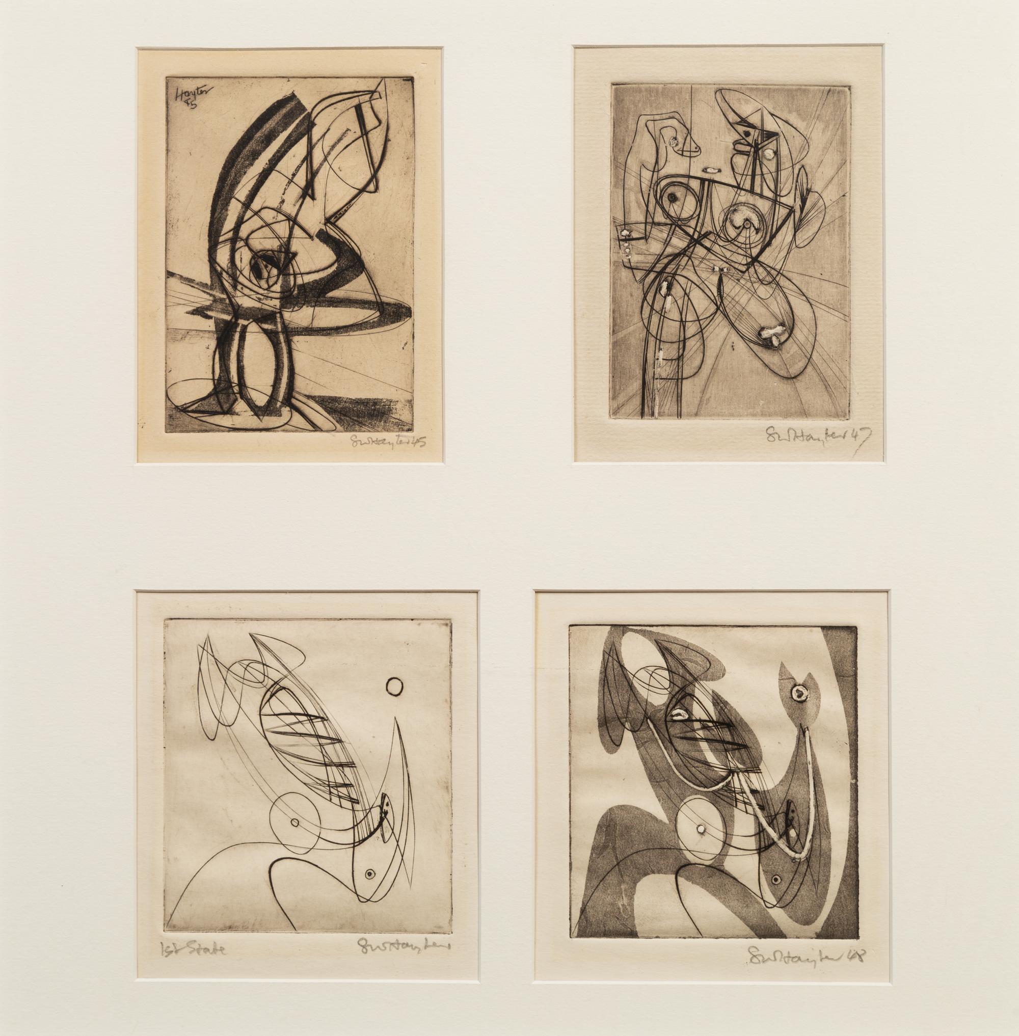 Stanley William Hayter, (British, 1901–1988), Greeting Card for 1945-46, Greeting Card for 1947-48, Greeting Card for 1948-49 (i. State