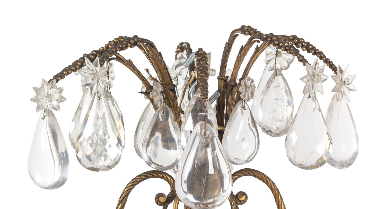 A Continental Gilt Bronze and Cut Glass Eight-Light Chandelier