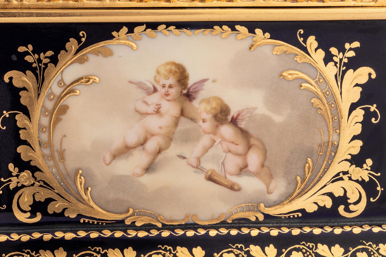 A Royal Vienna Porcelain Mounted Gilt Bronze Clock, Couaillet