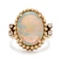 OPAL AND DIAMOND RING