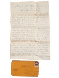 [CIVIL WAR]. Extensive letter archive of Private David W. Masten, Co. E, New York 143rd Infantry, musician, private, and member of the Ambulance Corps.