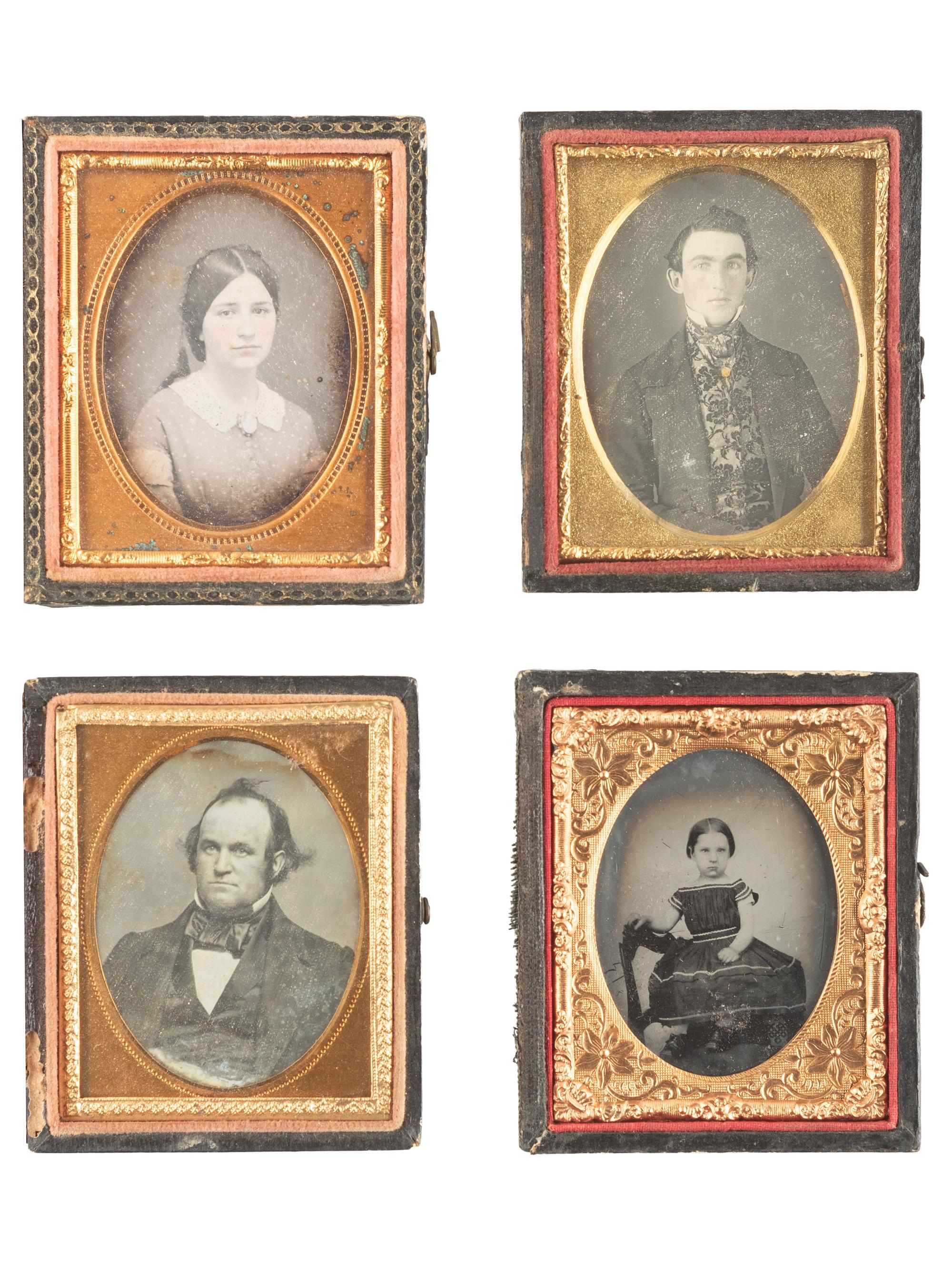 [EARLY PHOTOGRAPHY]. 16 daguerreotypes, ambrotypes, and tintypes of varying subjects.