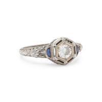 DIAMOND AND SYNTHETIC SAPPHIRE RING