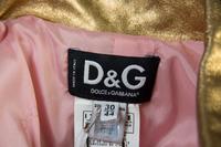 A Dolce & Gabbana Gold Metallic Leather Coat, Size 44.