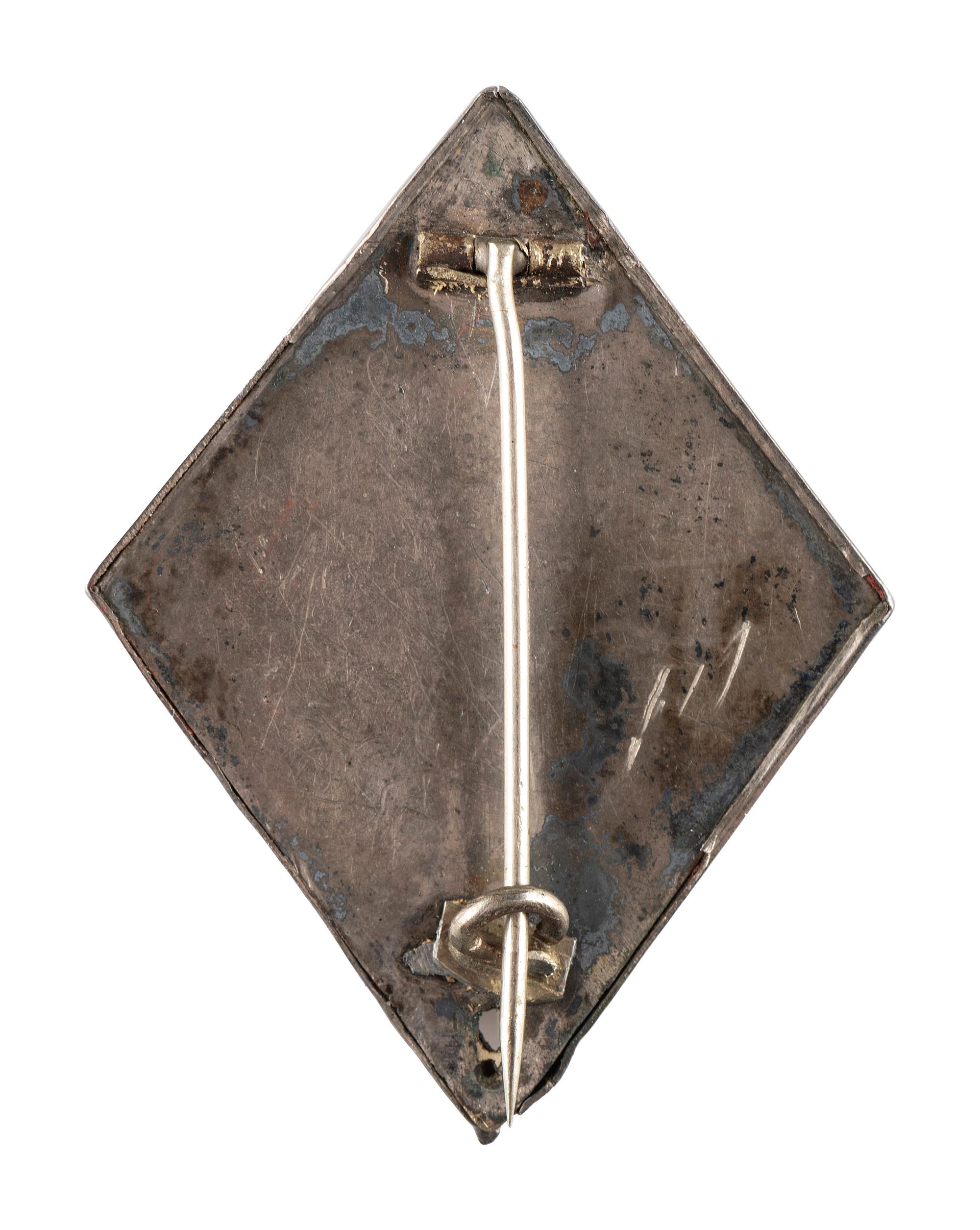 [CIVIL WAR]. "Hooker's Old Division" III Corps badge.