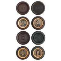 [EARLY PHOTOGRAPHY - UNION CASES]. A collection of 12 "oreo" cases in assorted colors containing tintypes of women with interesting hairstyles and accessories, including: