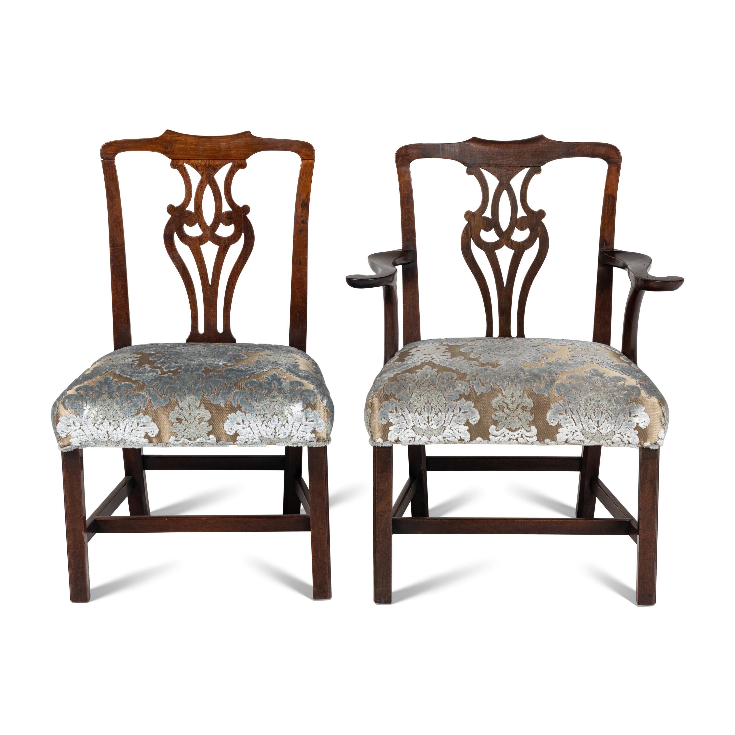 A Set of Eight George III Style Mahogany Dining Chairs