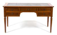 A Louis Philippe Style Leather Top Writing Desk Height 31 1/2 x width 55 x depth 27 inches. — 19TH CENTURY