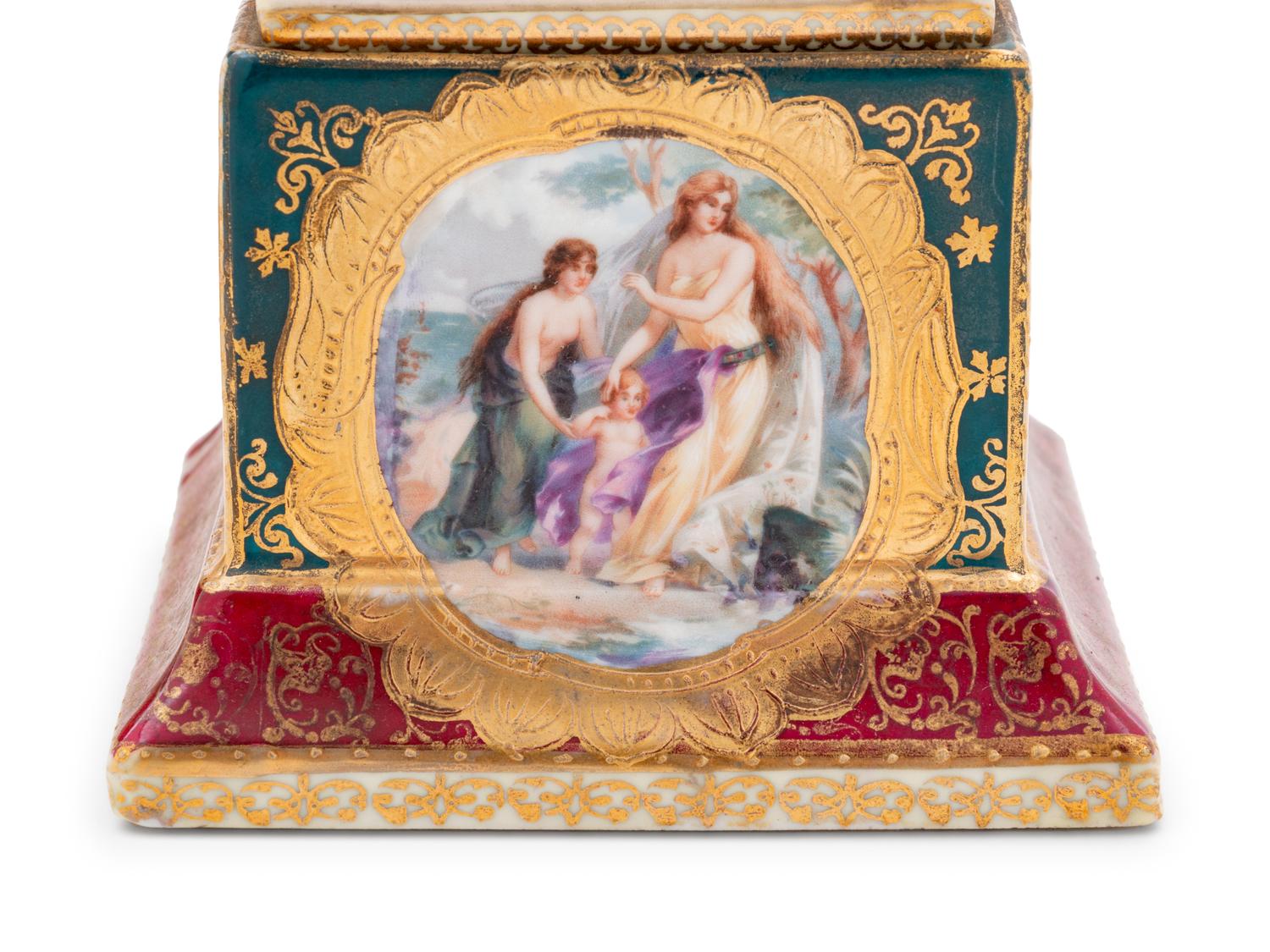 A Pair of Vienna Style Transfer-Printed Porcelain Vases