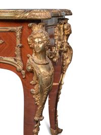 A Louis XV Style Bronze-Mounted Kingwood Bureau Plat