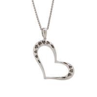 Diamond and White Gold Heart Pendant Necklace