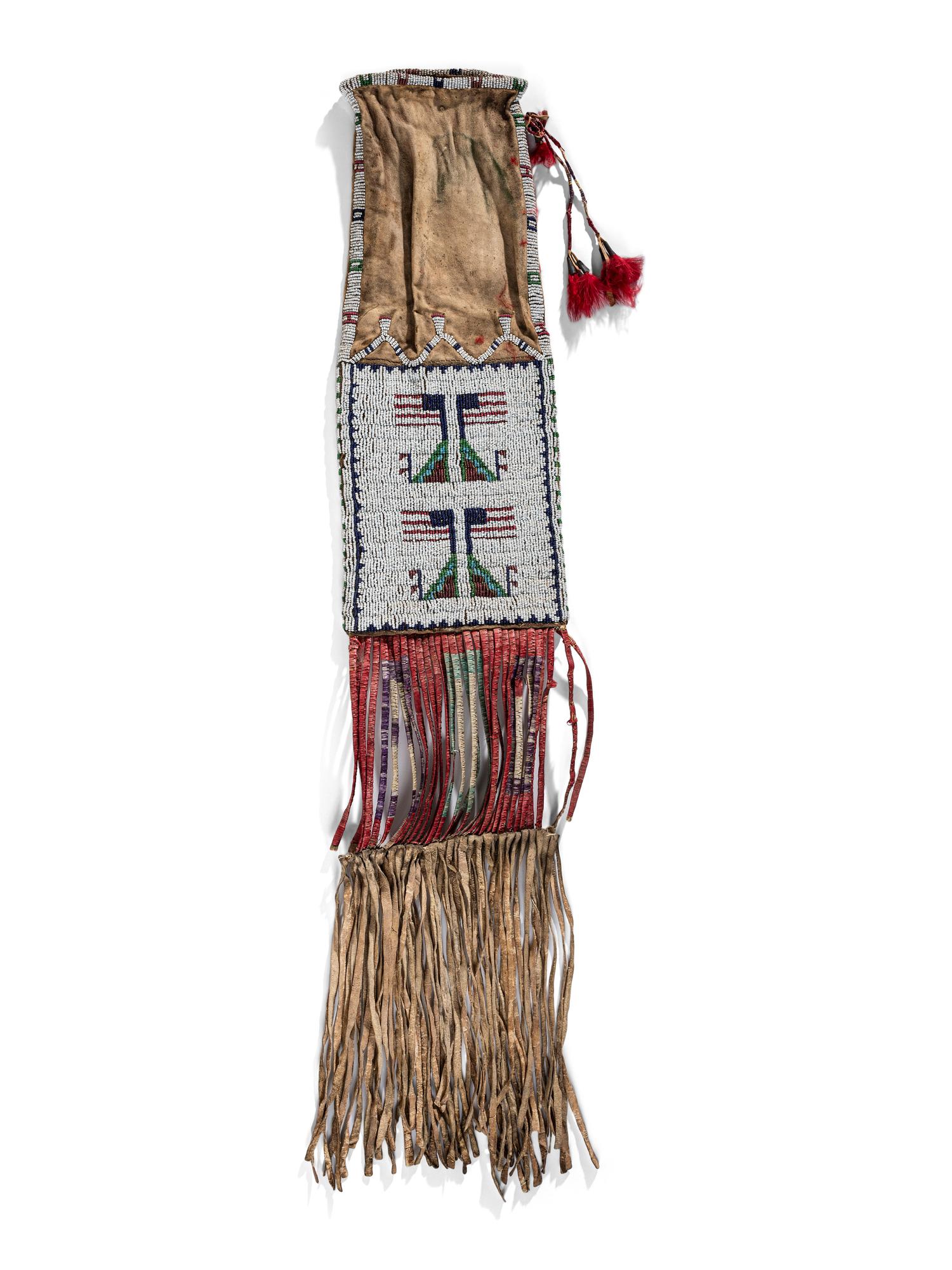 Sioux Beaded Hide Tobacco Bag, Photographed by Charles Carpenter