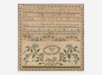 An English needlework sampler, Augusta Mary Horton, dated "June 6, 1798"