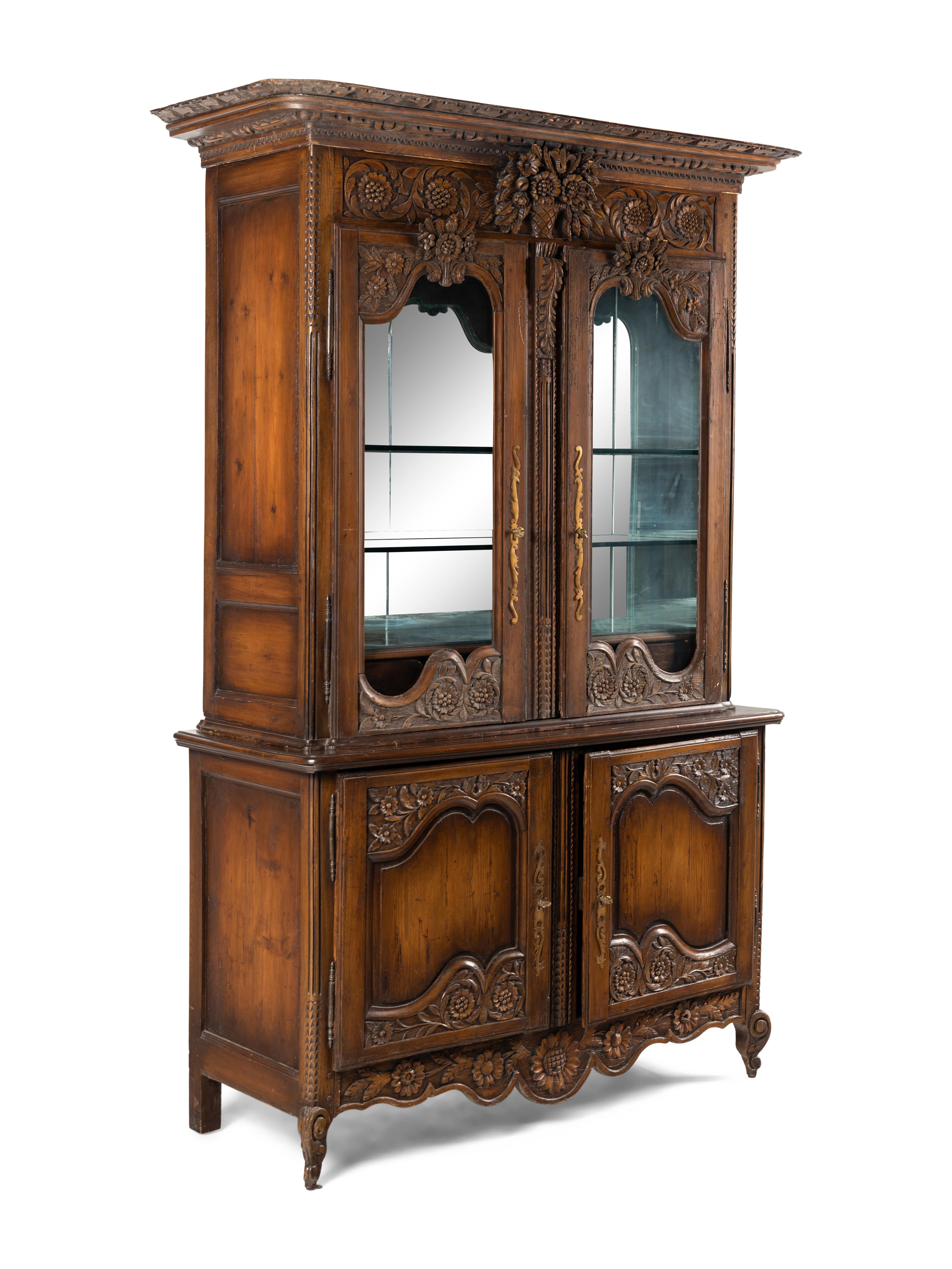 A French Provincial Oak Buffet a Deux Corps