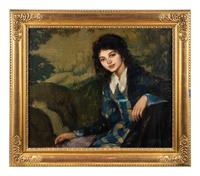 Young Woman Against a Tapestry , c. 1913