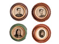 [EARLY PHOTOGRAPHY - UNION CASES]. A group of 13 assorted "oreo" cases containing portraits of women and couples, including: