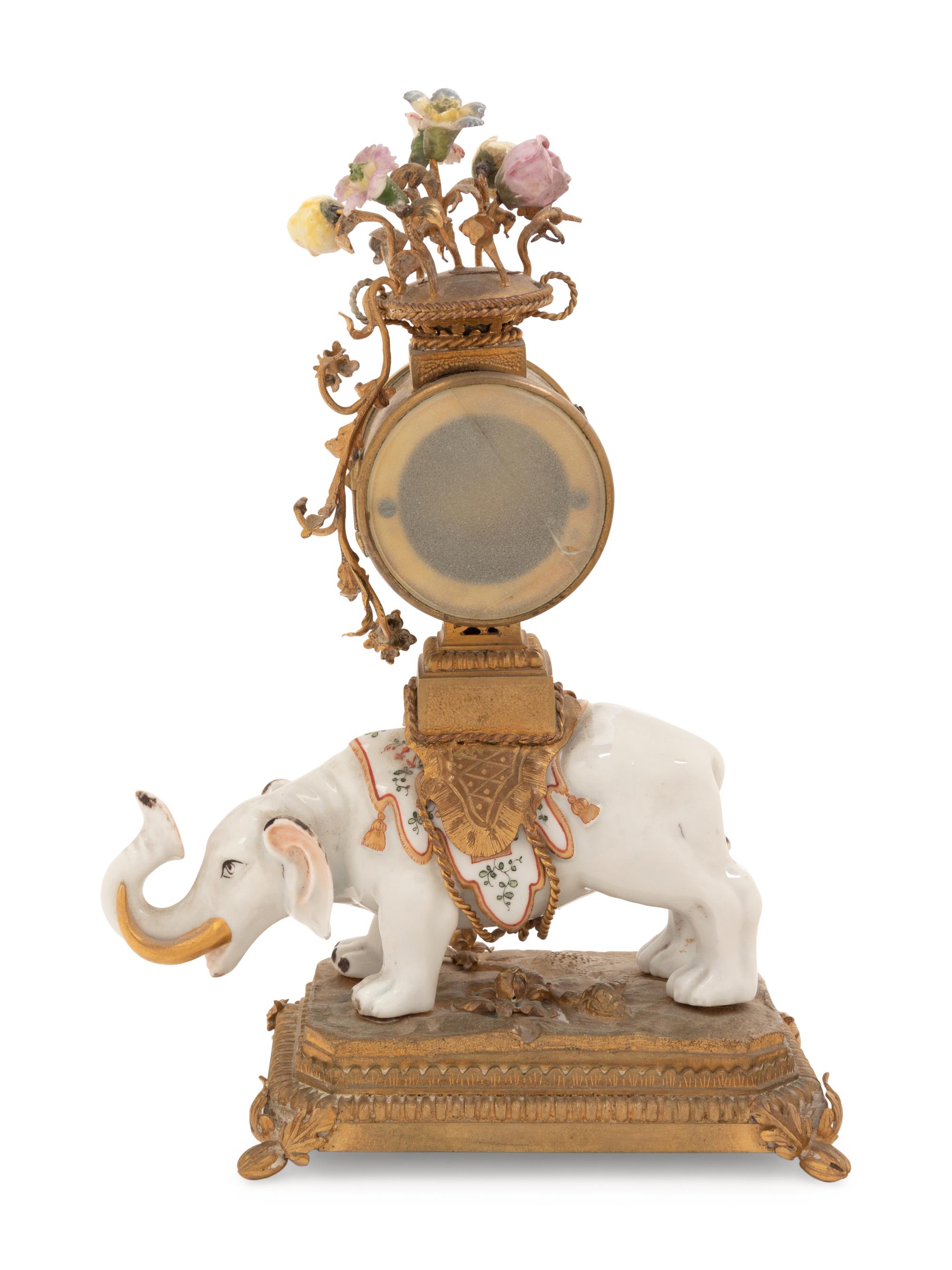 A French Porcelain and Gilt Bronze Mantel Clock