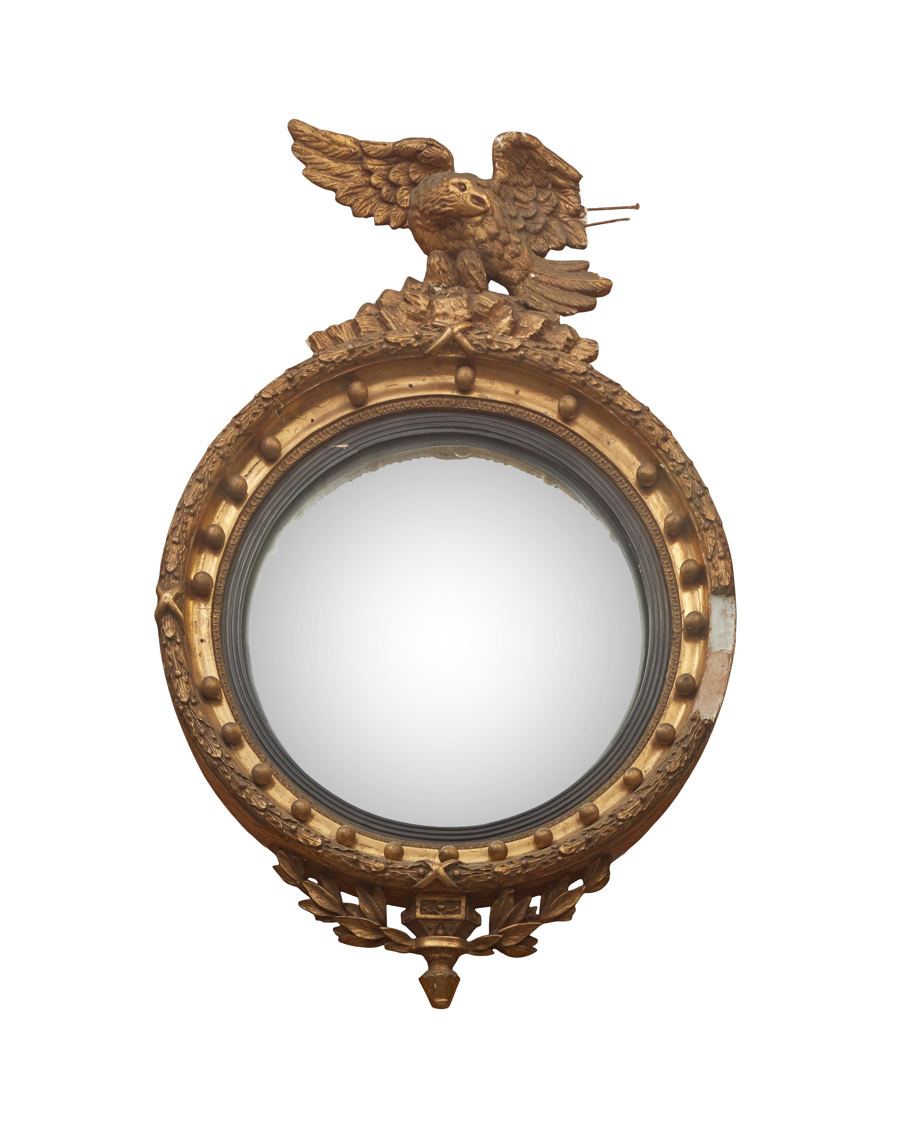 A Classical Giltwood Bull's Eye Looking Glass