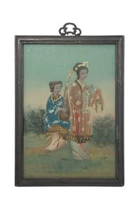 A Pair of Chinese Reverse Paintings on Glass