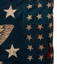 [FLAGS]. Patriotic banner featuring eagle and stars. Ca late 19th-early 20th century.
