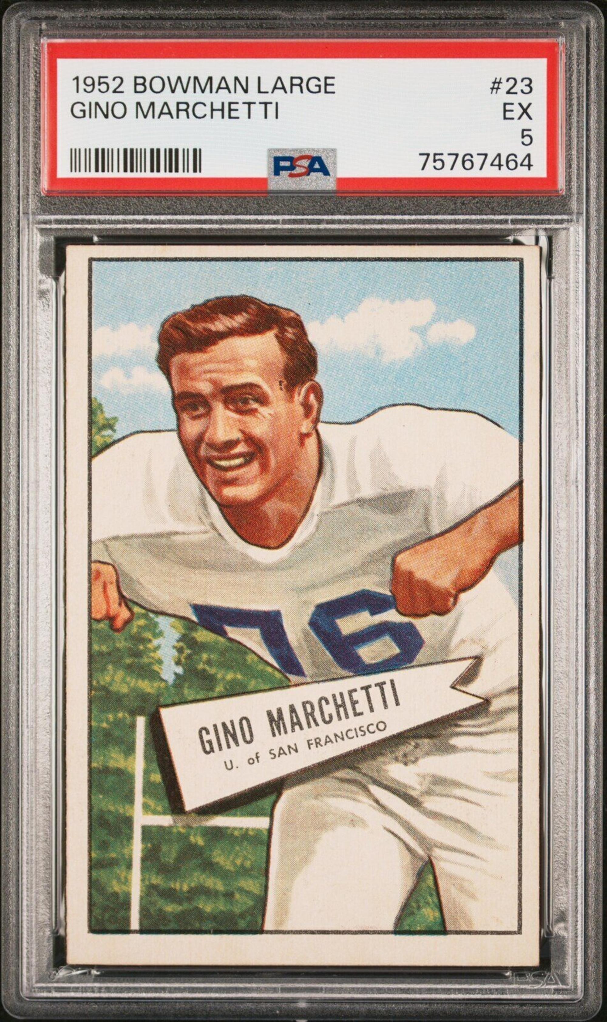 A Group of Nine 1952 Bowman Large Hall of Fame PSA Graded Football Cards,