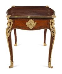 A Louis XV Style Gilt Bronze Mounted Bureau Plat