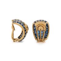 SAPPHIRE AND DIAMOND EARCLIPS