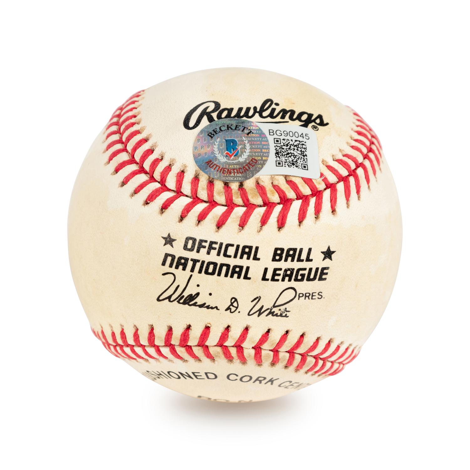 An Ernie Banks Signed Autograph Baseball (Beckett Authentication Services BAS Certified),