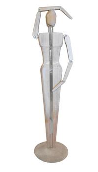An Oak and Plexiglass Mannequin by Edouard Levine 18" W x 18" D x 69" H, — France, Circa 1995
